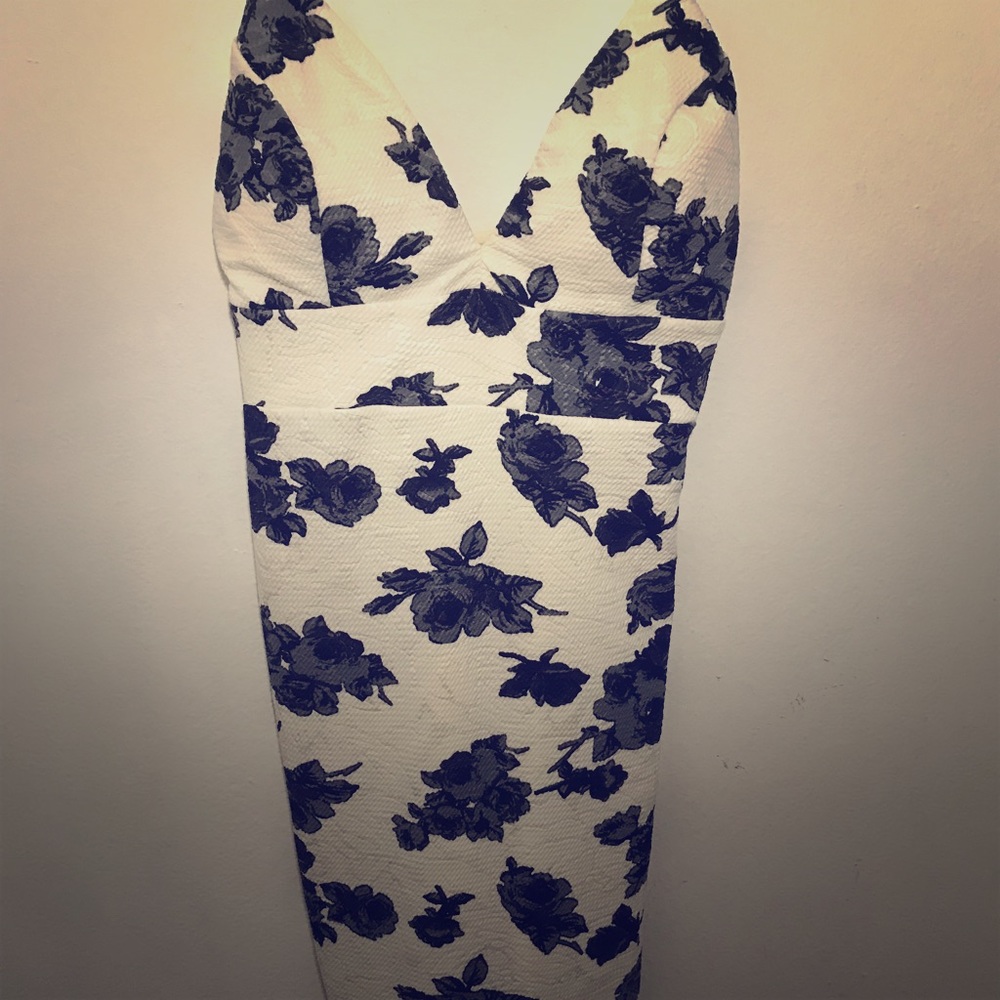Floral black and white dress